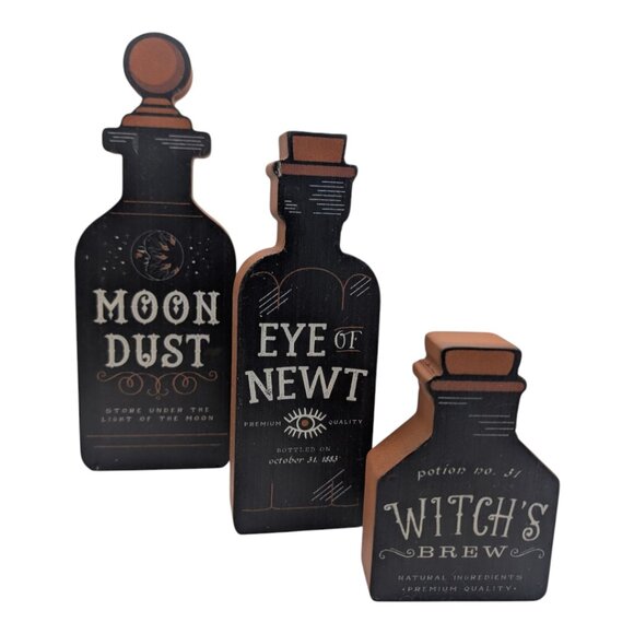 Wood Potion Bottles - Set of 3 - Picture 2 of 3